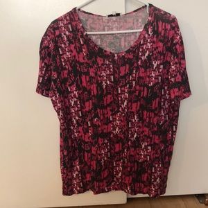 IRO pink and black tie dye type linen tee